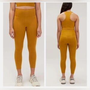 Girlfriend collective mustard leggings NWT XS